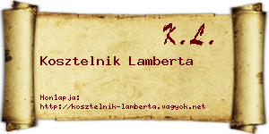 Kosztelnik Lamberta névjegykártya
